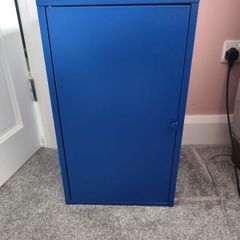 Two metal bedside lockers