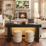 Console Table with Outlets & Motion Sensor LED, 120cm Narrow Behind Couch Sofa Table with USB Ports, Modern Hallway Entryway Table with Storage Space for Entrance Hall, Living Room, Black Image 3