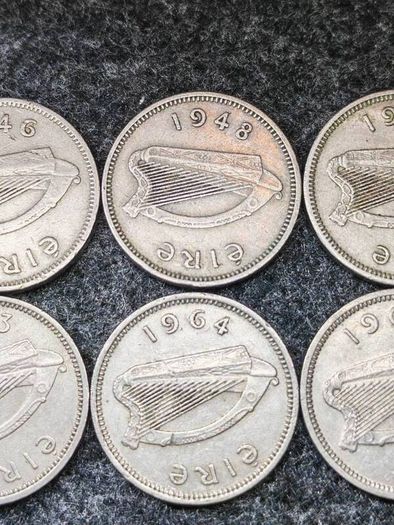 Irish Eire Threepence Leat Reul hare collection FULL DATE RUN 1942 to 1968.