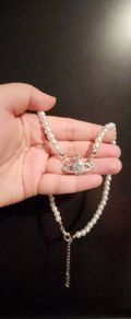 Saturn and Faux Pearl Necklace / Choker