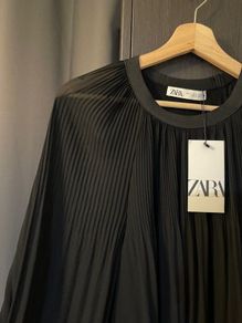 ZARA Pleated Billowy Blouse XXL New