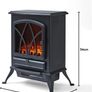 WL46018G Stirling Portable Electric Fire Stove Heater with Realistic LED Flame Effect, Adjustable Thermostat, Overheat Protection, 2000W, Grey Image 4