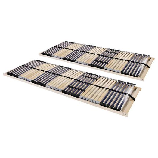 Slatted Bed Bases 2 pcs with 42 Slats 7 Zones 70x200 cm