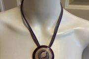 Purple medalion necklace