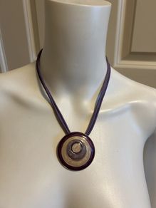 Purple medalion necklace