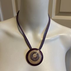 Purple medalion necklace