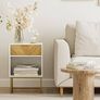 Bedside Table with Drawer and Large Shelf, 15.7 Wide Nightstand, Modern Bedside Cabinet Table for Bedroom, Living Room, Office White Image 6