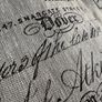 3.2 metres of 61 inch width vintage script linen in greige Image 8