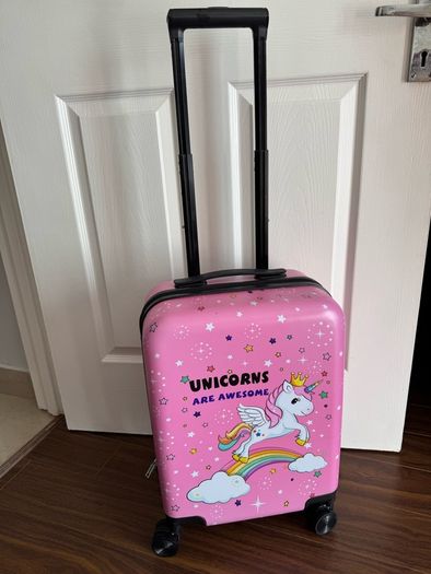 Weewooday Kids Luggage and Backpack 18" Suitcase with Spinner Wheel Hard Case Travel 13" Backpack Girl Suitcase Set for Kids Travel Supplies
