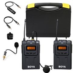 BOYA WM6 UHF Wireless Lapel Mic System for DSLR Cameras & Audio Recorder