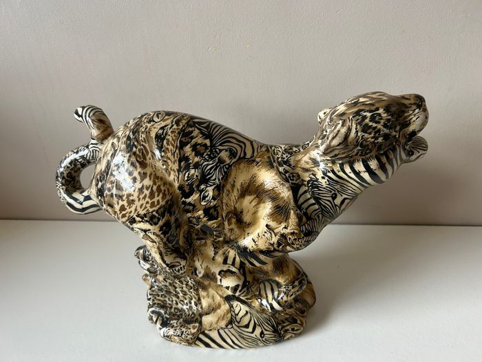 Vintage Tiger Ornament Collage