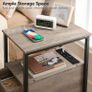 2 Side Tables, Narrow Bedside Rustic Greige and Black Image 3