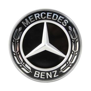 Mercedes-Benz 57mm Black Wreath Star Flat Bonnet Badge Emblem C-class W203 S203
