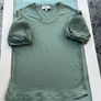 Green T-shirt with linen sleeve Image 2
