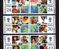 1996 Isle of Man 50th Anniversary of UNICEF Commemorative Stamps Mint Never Hinged (MNH)