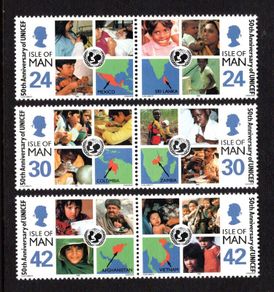 1996 Isle of Man 50th Anniversary of UNICEF Commemorative Stamps Mint Never Hinged (MNH)