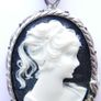 Vintage Sterling Silver 925  Pretty Cameo  Pendant and Necklace length 16,5" - 12,97g Image 4