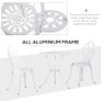 3PCs Garden Table Set Bistro Set Round Table with Umbrella Hole and 2 Chairs for Outdoor Indoor Patio Balcony Aluminium Image 4