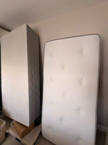 Single bed base with mattress
