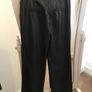 Fab Black Wide Leg Faux Leather Trousers size 10 Image 3