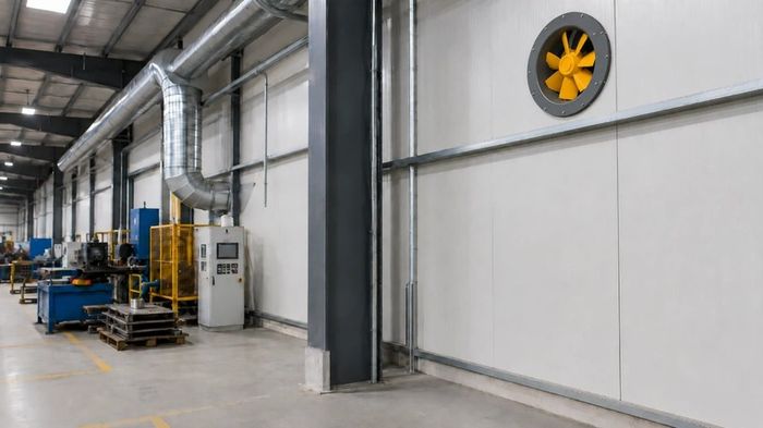 Duct Fan Diagonal 400mm 6890 m3/h 300 Pa IE3 Motor IP55, Harmann