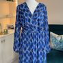Ladies Blue Faux Wrap Midi Dress from Kate & Pippa Image 3