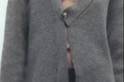 grey cardigan zara size large wool &amp; cashmere