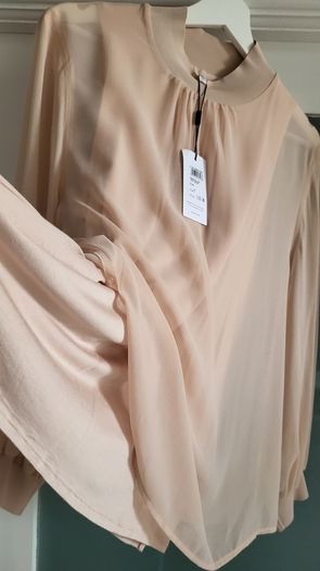 REISS Sandrine High neck semi sheer long sleeve top Sz M (Fit 10-12 UK) Bnwt Rrp 115