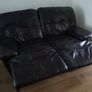 2 Seater Brown Leather Recliner Sofa Image 3