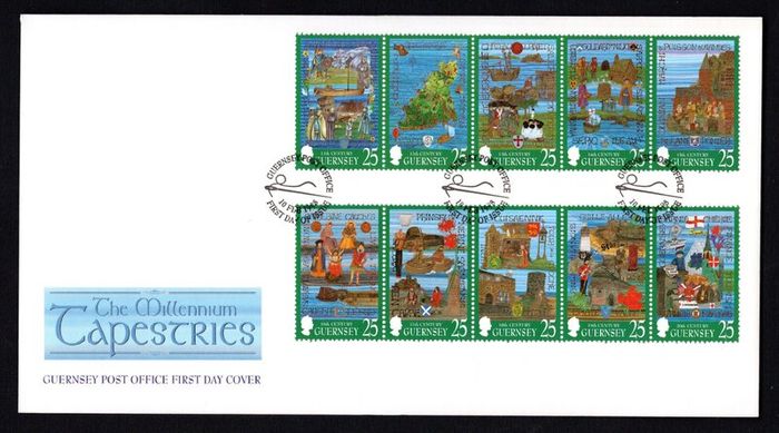 1998 Guernsey The Millennium Tapestries  Commemorative Stamps Official First Day Cover (FDC)