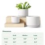 Brand New LE TAUCI 3-pack ceramic flower pots, 11 + 13 + 17 cm diameter small planter set, Image 5
