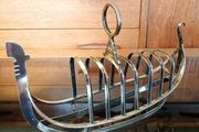 Antique Victorian Silver Plated Gondola Toast Rack