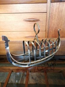 Antique Victorian Silver Plated Gondola Toast Rack