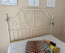 IKEA Leirvik iron double bed frame (white)