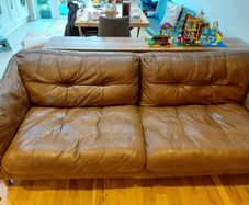 3-seater brown leather sofa