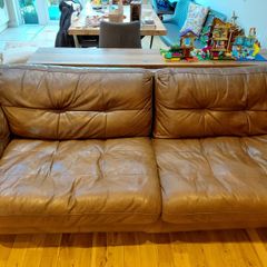3-seater brown leather sofa