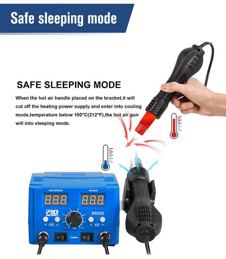 800W SMD Soldering Station Quick Heat Electric Hot Air Gun 2 in 1 Led Display Electric Soldering Iron BGA Rework Welding Station