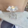 Tipperary Clear crystal Pillar Candle Stand , Signed , Square Candle Stand, Mint Condition. Take 3 different candle size. Image 2
