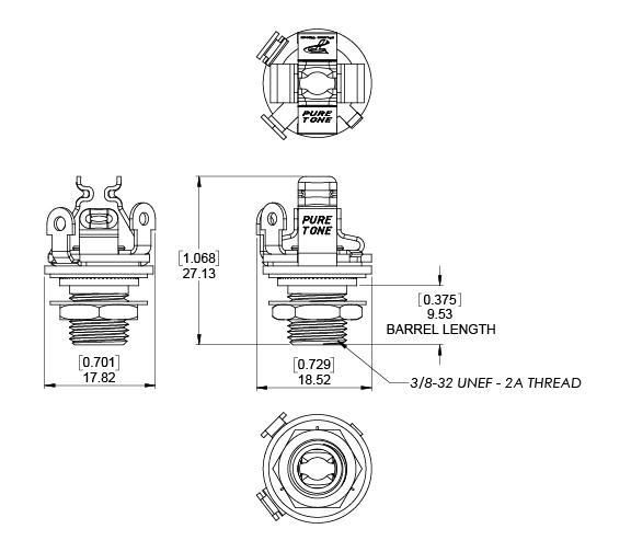 Pure Tone Mono Output Jack (Gold)