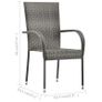 Stackable Outdoor Chairs 4 pcs Grey Poly Rattan Image 2