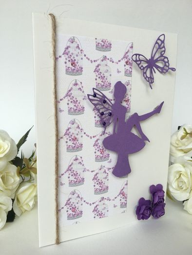 Beautiful handmade purple fairy card