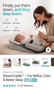 Anti reflux, anti colic pillow