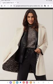 Gerry Weber Faux Fur Coat - Offwhite - Size 38 UK 12 - BNWT RRP 299