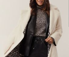 Gerry Weber Faux Fur Coat - Offwhite - Size 38 UK 12 - BNWT RRP 299
