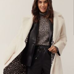Gerry Weber Faux Fur Coat - Offwhite - Size 38 UK 12 - BNWT RRP 299