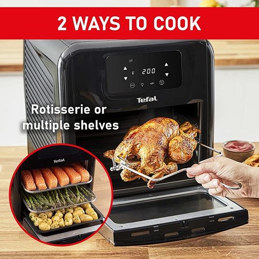 EasyFry 9-in-1, 11L Air Fryer Oven, Grill and Rotisserie 8 Programs inc Dehydrate, Roast, Bake and Toast Black FW501, 2000 W (FREE POSTAGE)