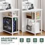 Computer Desk with 4 Drawers & Power Outlets USB Type-C Port, Monitor Stand Storage Shelves Image 7