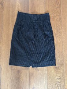 Hoss Intropia black embroidered pencil skirt size 8