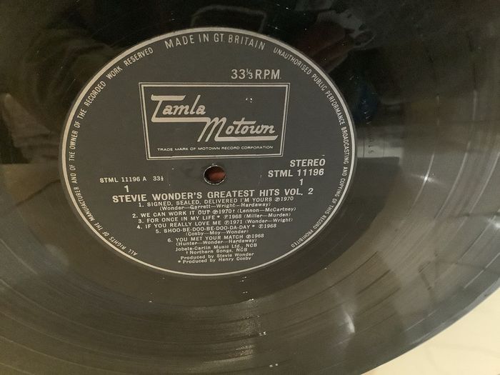 The Stevie Wonder TamLa Motown Original  Pressing  Made in Great Britain 1969 1971