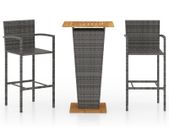 3 Piece Garden Bar Set Grey